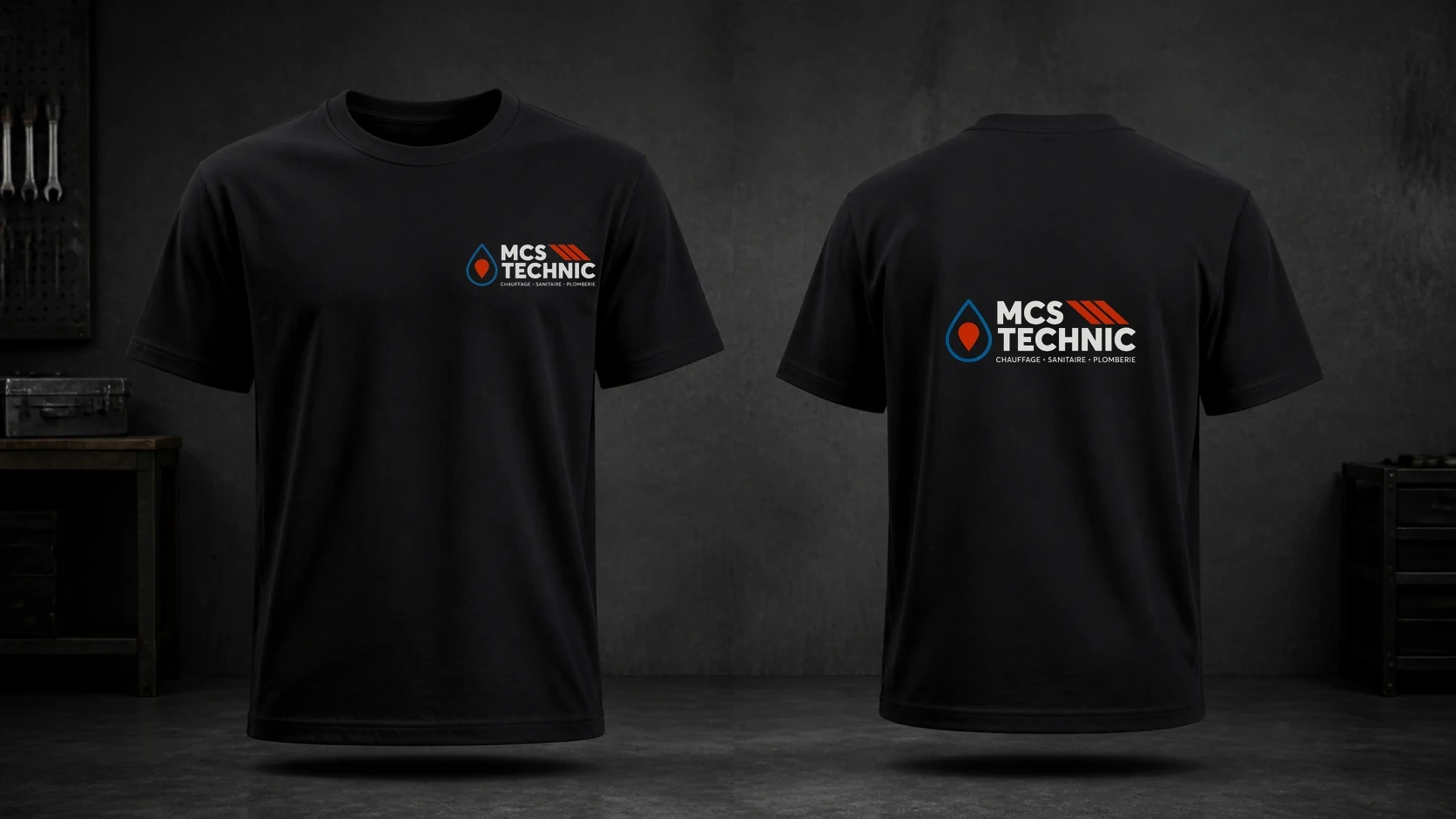 T-shirts noirs portant le logo officiel MCS Technic